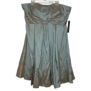 Sydney's Closet Strapless Hazel Satin Flared Bridesmaid Event Dress Sz 16 New